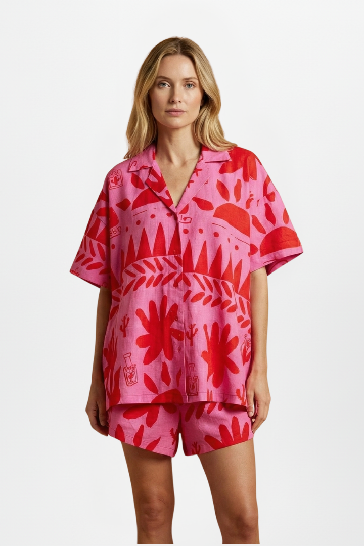 Millicent | Relaxed Fit Printed Two-Piece Shorts Set