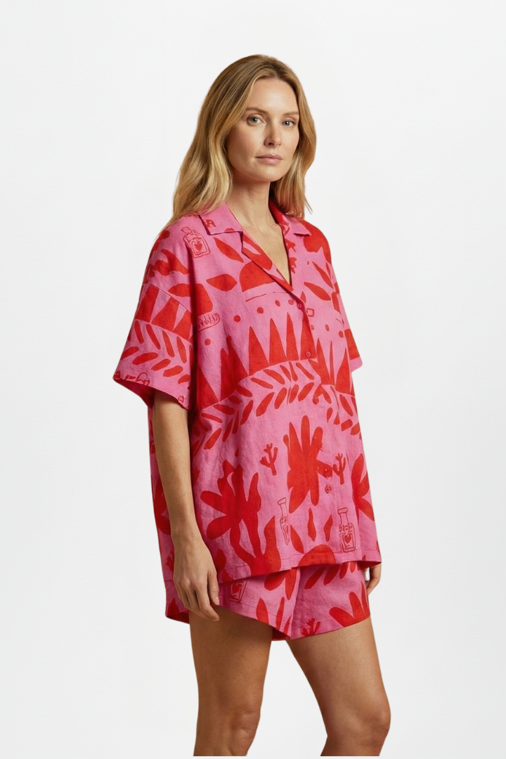 Millicent | Relaxed Fit Printed Two-Piece Shorts Set