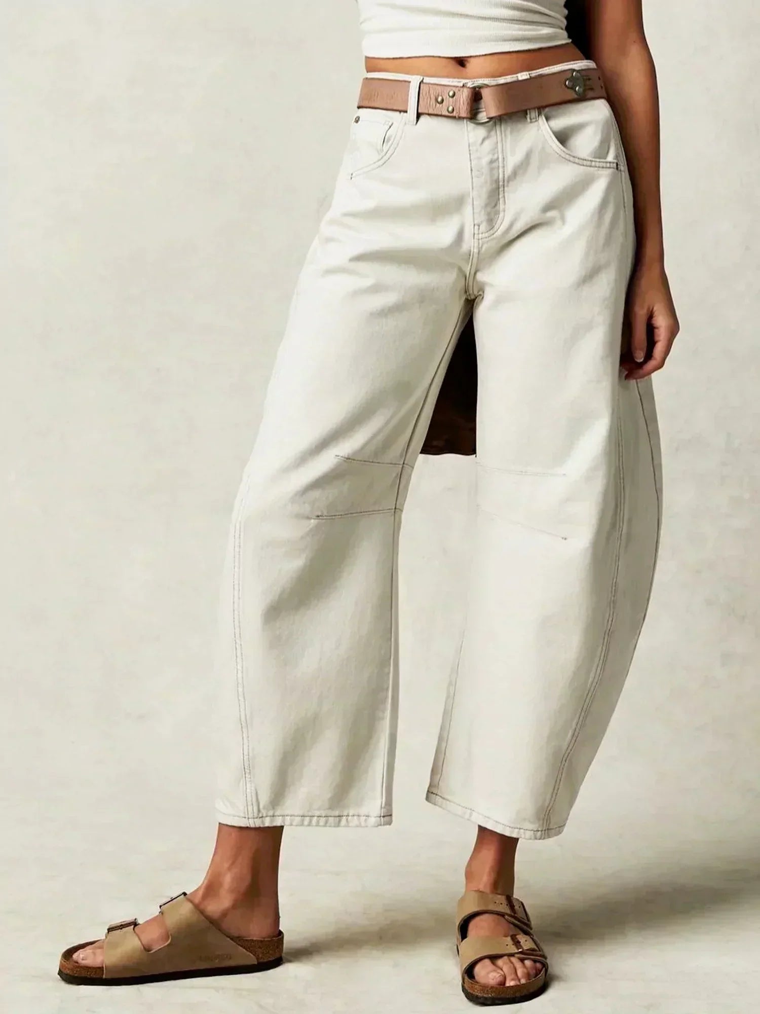 Mina | Relaxed Fit Wide Leg Leopard Print Jeans