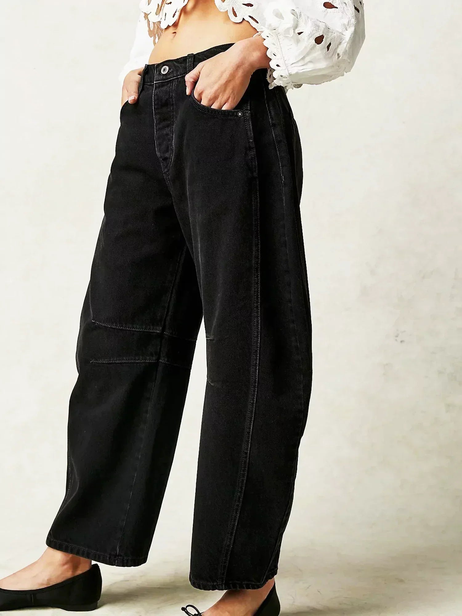 Mina | Relaxed Fit Wide Leg Leopard Print Jeans