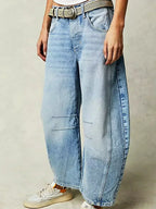 Mina | Relaxed Fit Wide Leg Leopard Print Jeans