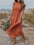 Mira | Tiered Ruffle Sleeve Midi Dress