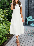 Mira | Tiered Ruffle Sleeve Midi Dress