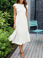Mira | Tiered Ruffle Sleeve Midi Dress