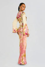 Miranda | Column Fit Floral Bell Sleeve Maxi Dress