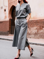 Miriam | Loose Fit Wide Leg Ninth Length Pants