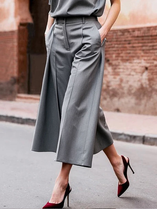 Miriam | Loose Fit Wide Leg Ninth Length Pants