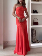 Monica | Asymmetric Ruched Maxi Dress