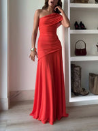 Monica | Asymmetric Ruched Maxi Dress