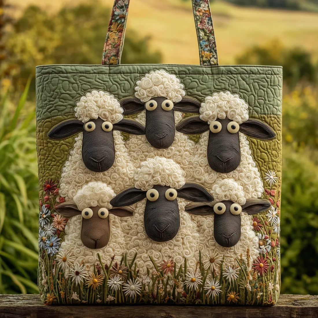 Morgan | Spacious Illustrated Sheep Tote Bag