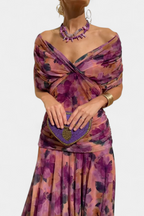 Nola | Floral Print V-Neck Fit and Flare Dress