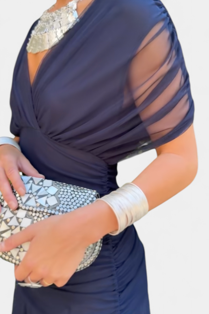 Nola | Floral Print V-Neck Fit and Flare Dress