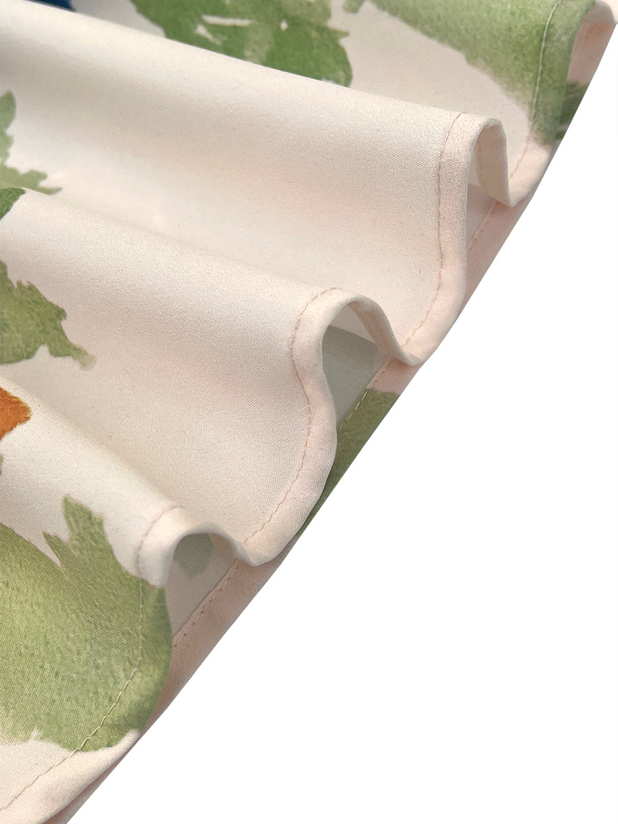 Nora | Loose Fit Half Sleeve Buttoned Flower Print T-Shirt