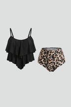 Nora | Ruffle Trim Tankini Set with High Waist Bottom