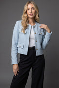 Noreen | Tailored Cropped Tweed Button Blazer
