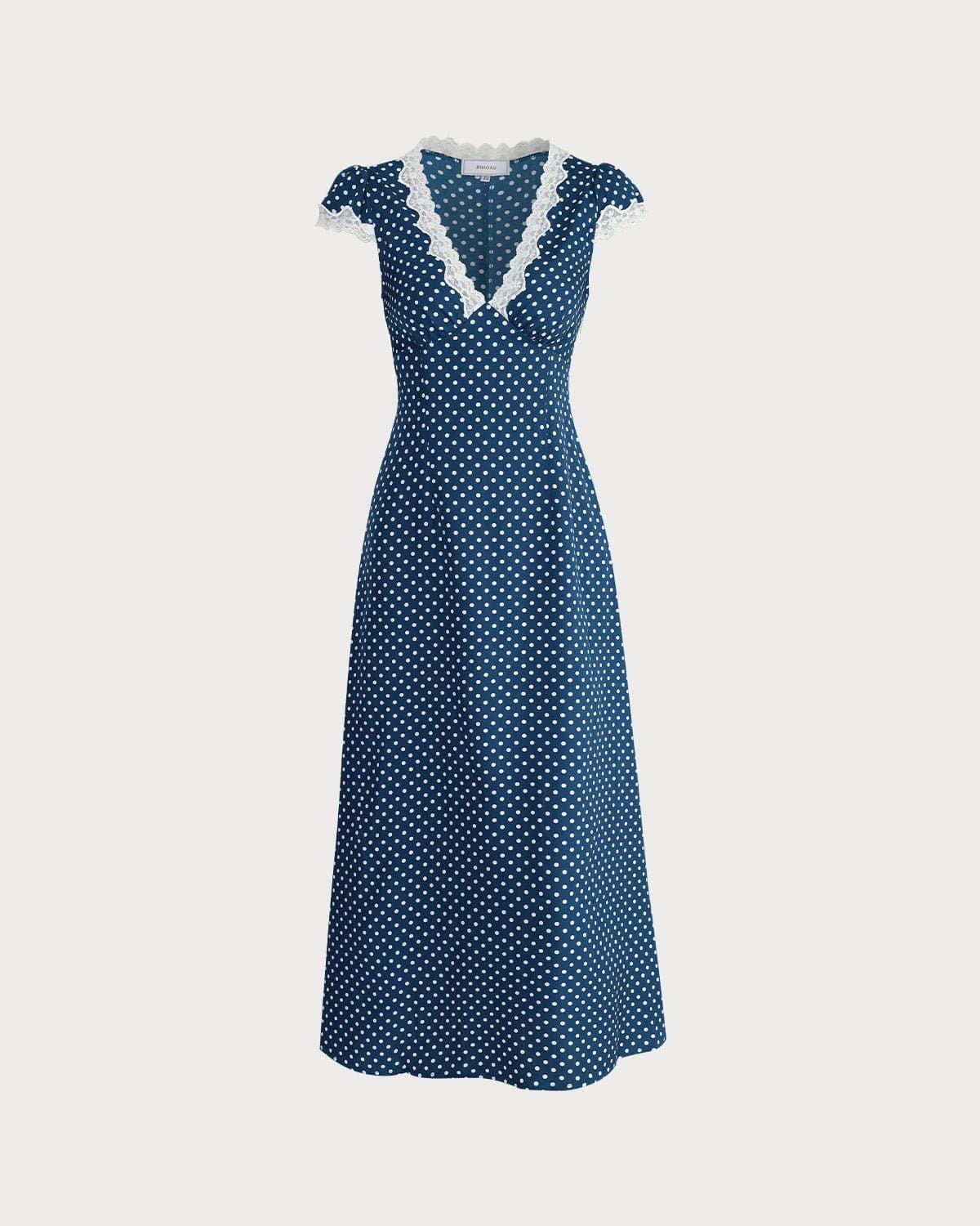 Odessa | V Neck Ruched Fit Polka Dot Maxi Dress