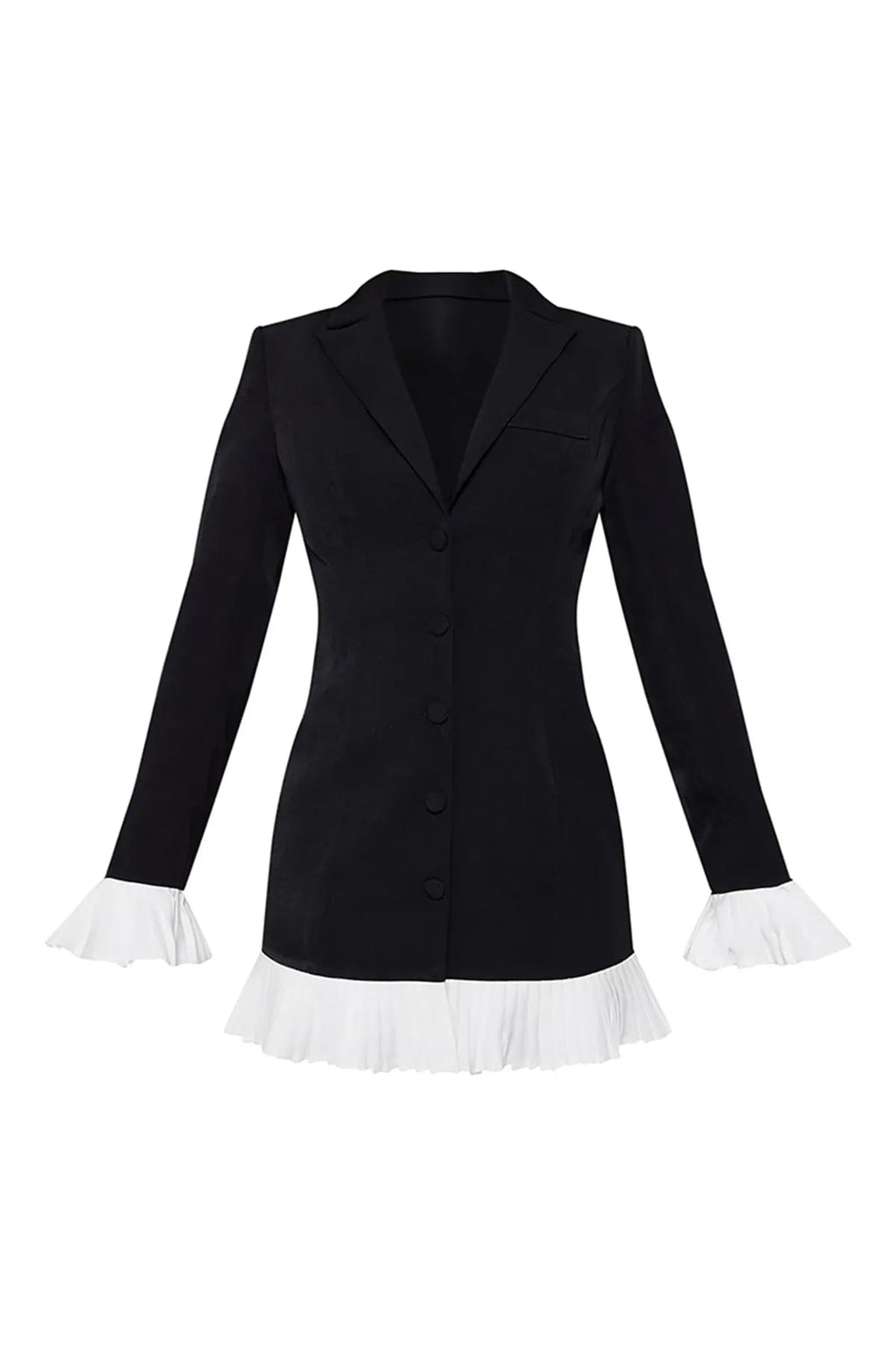 Odette | Tailored Fit V-Neck Pleated Mini Dress