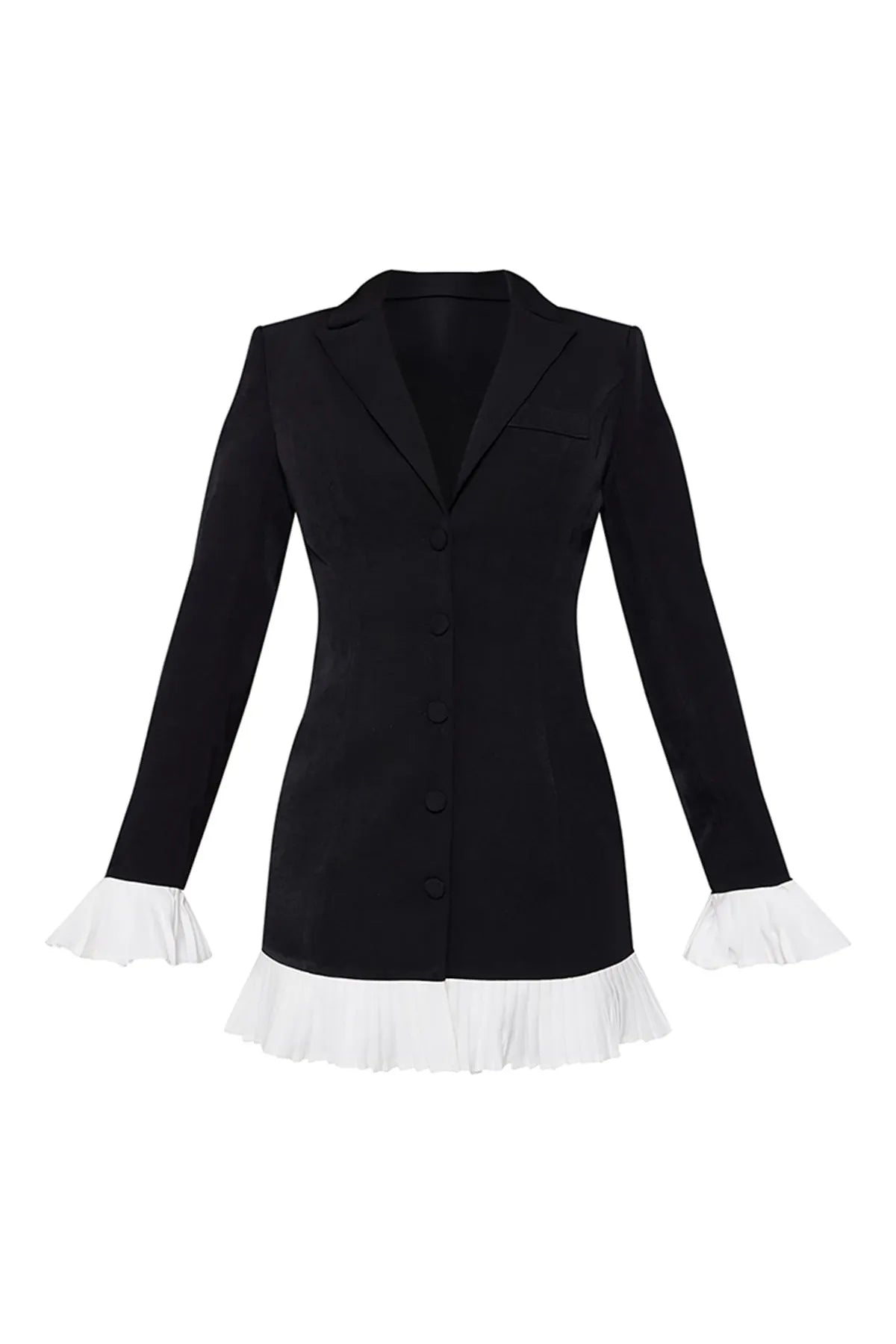 Odette | Tailored Fit V-Neck Pleated Mini Dress