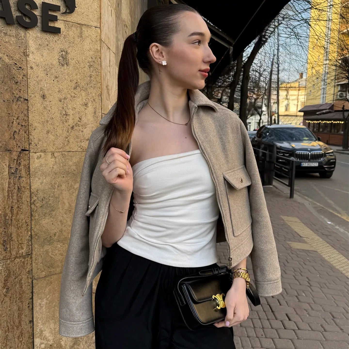 Orla | Cropped Zip-Up Bomber Jacket