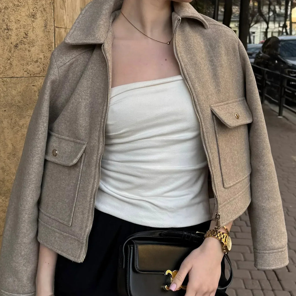 Orla | Cropped Zip-Up Bomber Jacket