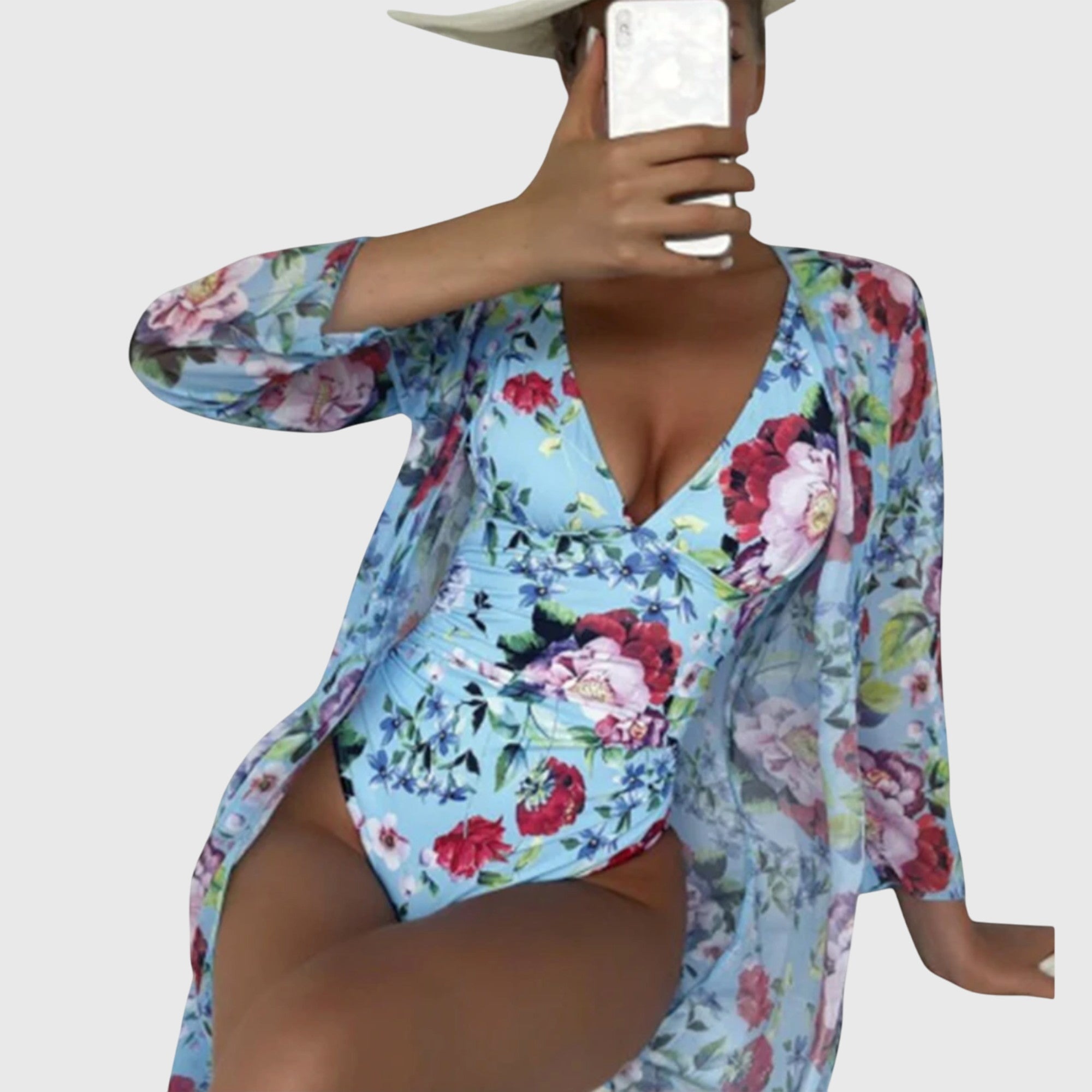 Orla | Floral Print Relaxed Fit Swim Top and Bottom Set