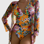 Orla | Floral Print Relaxed Fit Swim Top and Bottom Set