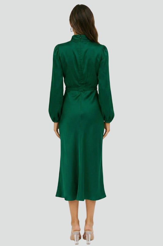 Paloma | High Neck Long Sleeve Midi Dress