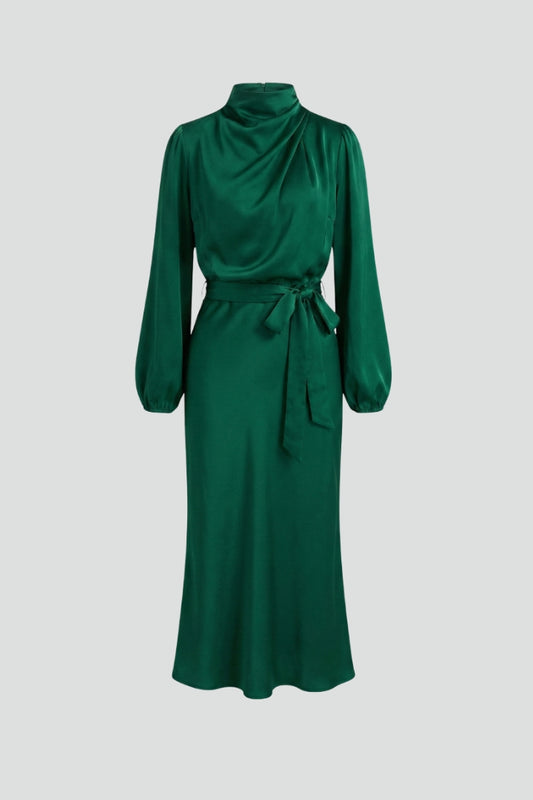 Paloma | High Neck Long Sleeve Midi Dress