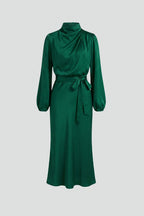 Paloma | High Neck Long Sleeve Midi Dress