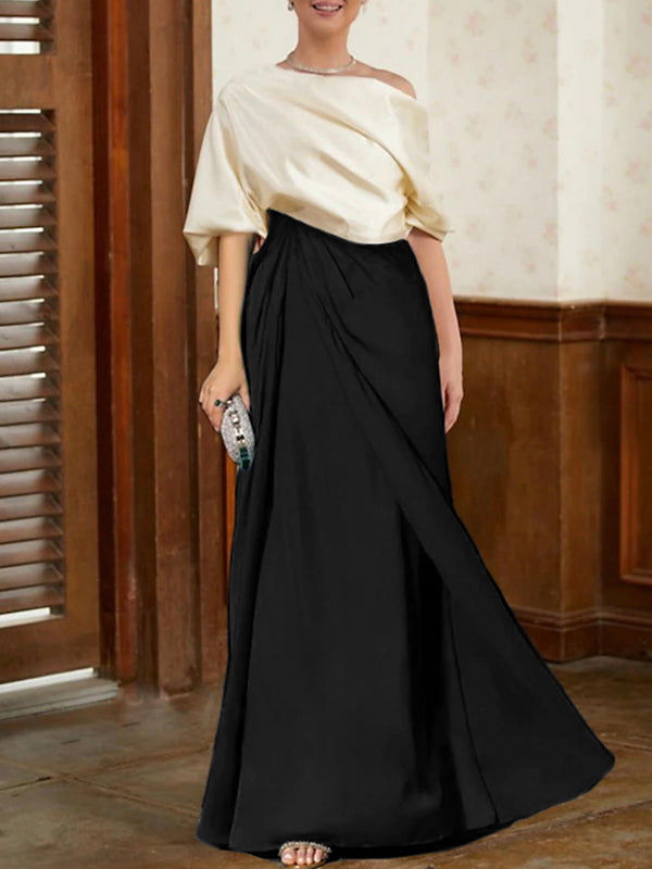 Pearl | Loose Fit One-Shoulder Pleated Asymmetric Maxi Dress