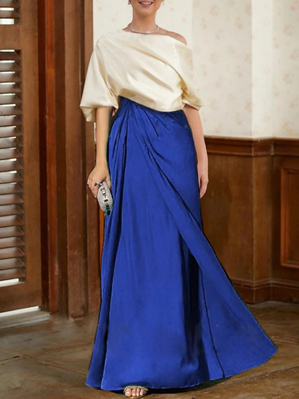 Pearl | Loose Fit One-Shoulder Pleated Asymmetric Maxi Dress