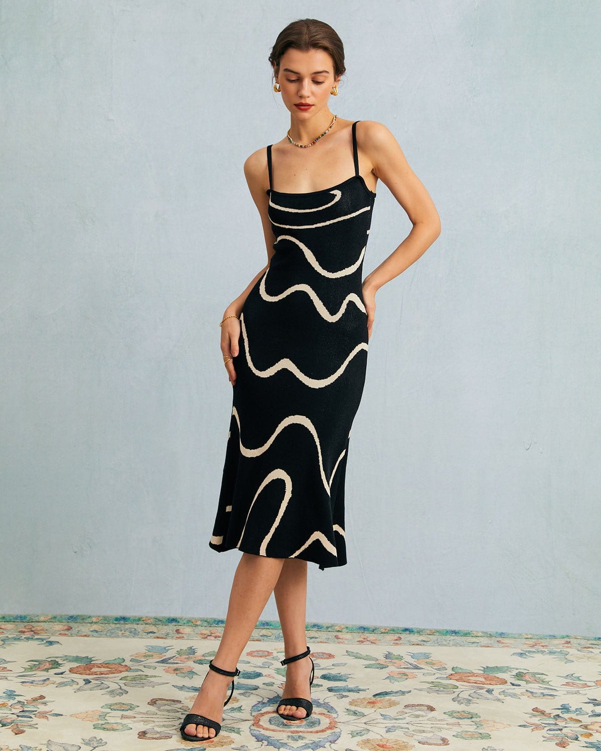 Phoebe | Sleeveless Bodycon Midi Dress with Mermaid Hem