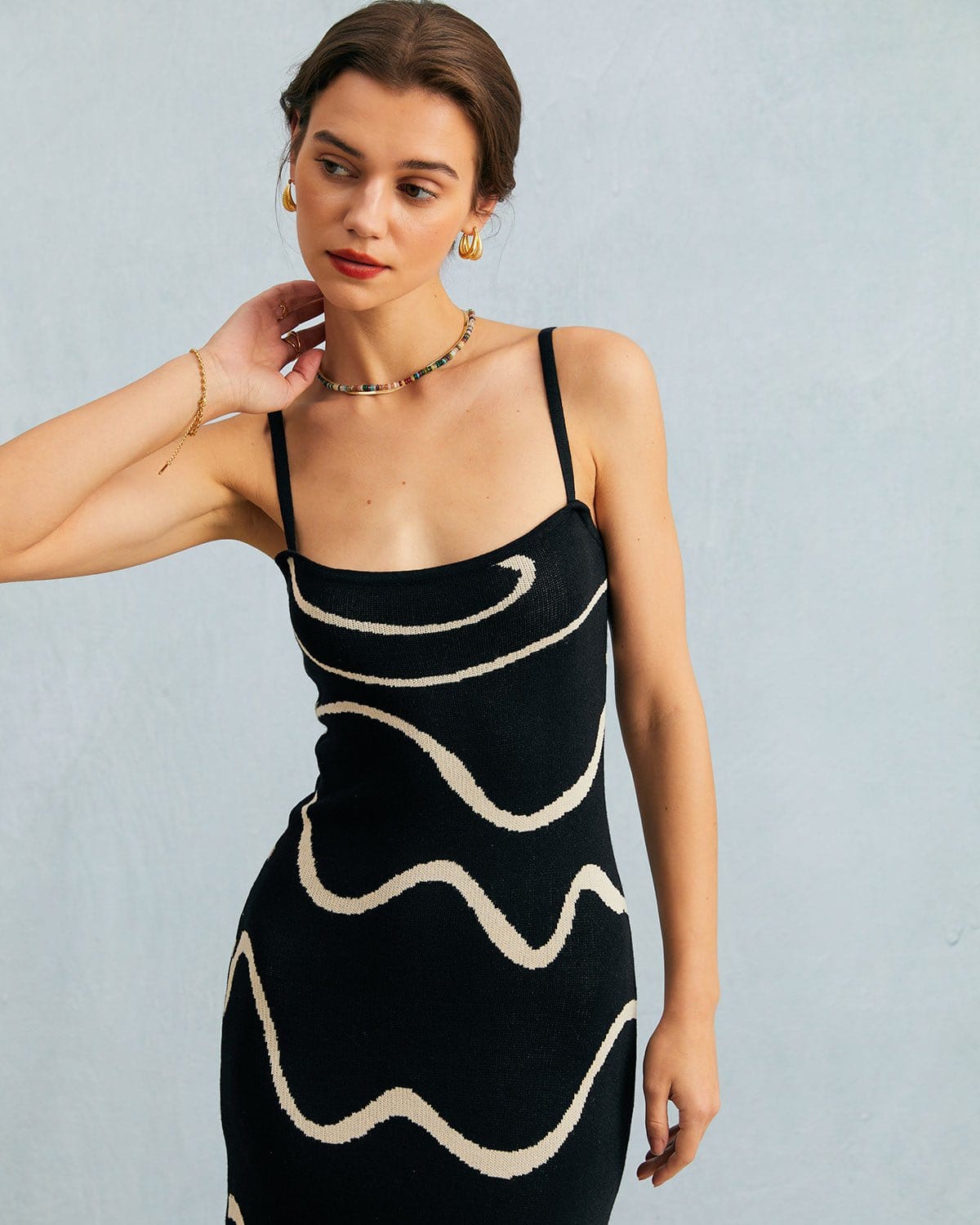Phoebe | Sleeveless Bodycon Midi Dress with Mermaid Hem