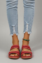 Poppy | Dual Strap Slide Sandals with Cutout Detail