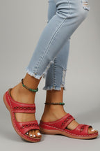Poppy | Dual Strap Slide Sandals with Cutout Detail