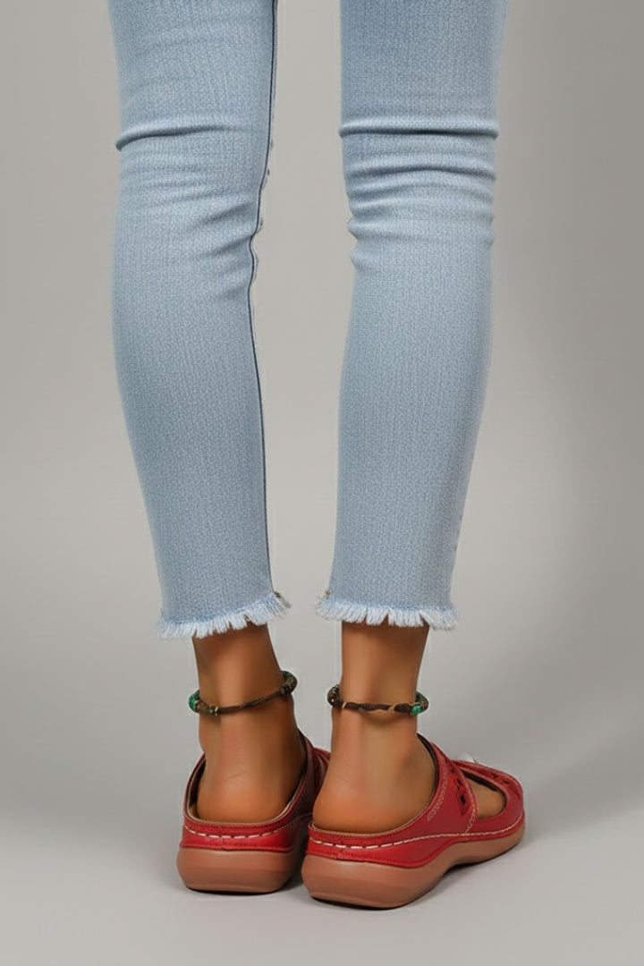 Poppy | Dual Strap Slide Sandals with Cutout Detail