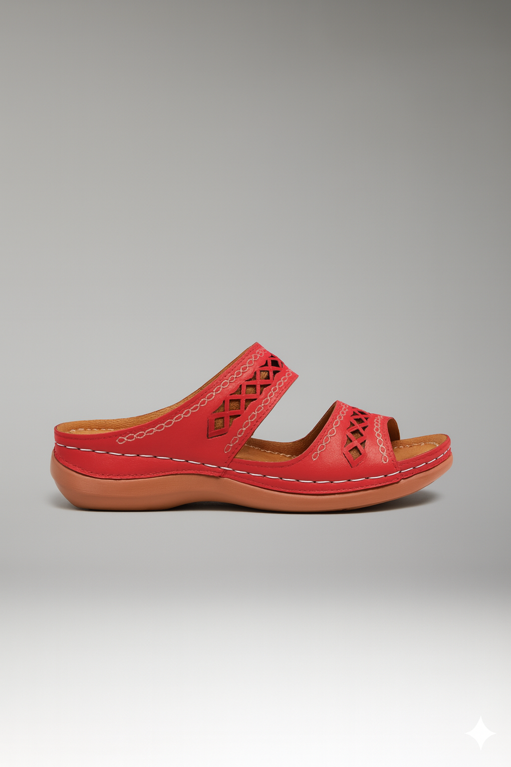 Poppy | Dual Strap Slide Sandals with Cutout Detail