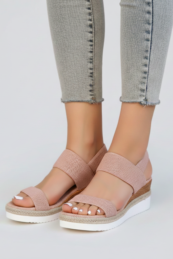 Portia | Stretch Fit Raised Sole Slip-On Sandals