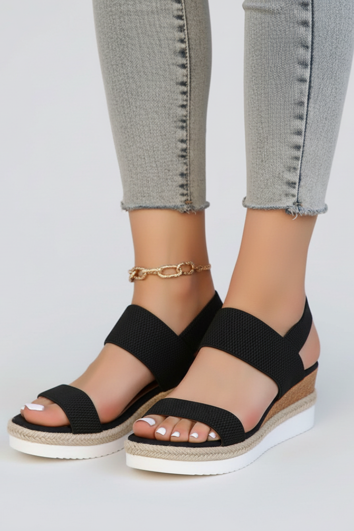 Portia | Stretch Fit Raised Sole Slip-On Sandals