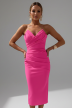 Prudence | Strapless Ruched Midi Dress
