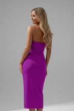 Prudence | Strapless Ruched Midi Dress