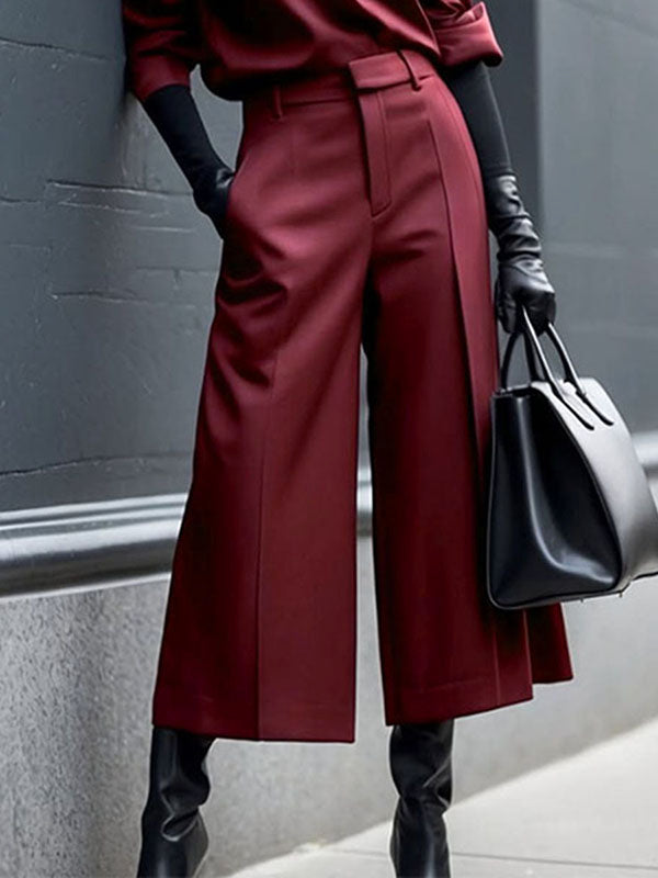Reese | Loose Fit Wide Leg Ninth Length Pants