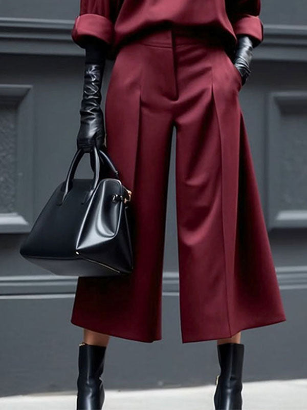 Reese | Loose Fit Wide Leg Ninth Length Pants