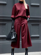 Reese | Loose Fit Wide Leg Ninth Length Pants