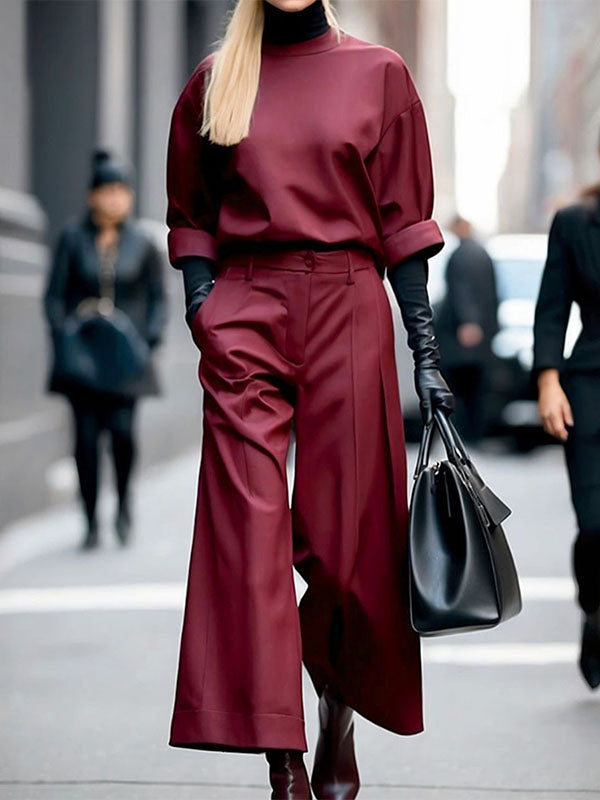 Reese | Loose Fit Wide Leg Ninth Length Pants