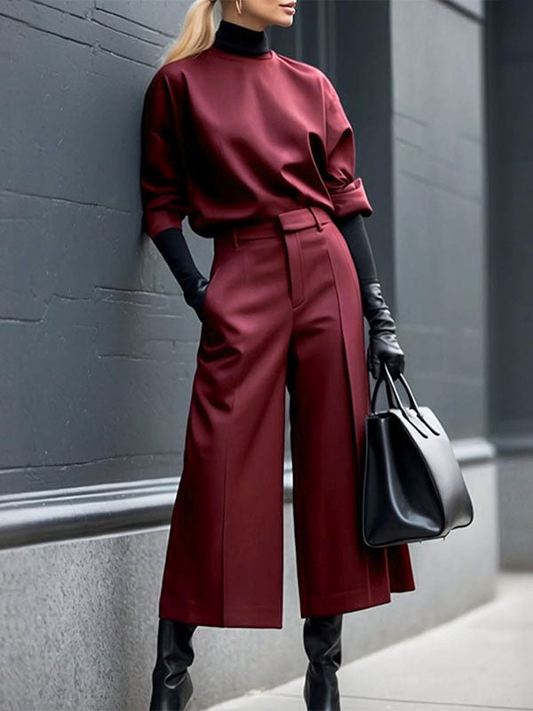 Reese | Loose Fit Wide Leg Ninth Length Pants