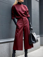 Reese | Loose Fit Wide Leg Ninth Length Pants