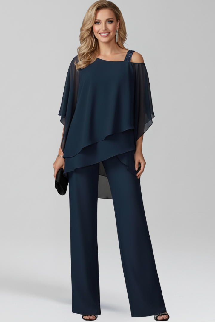 Regina | Cold-Shoulder Flowing Wide-Leg Jumpsuit