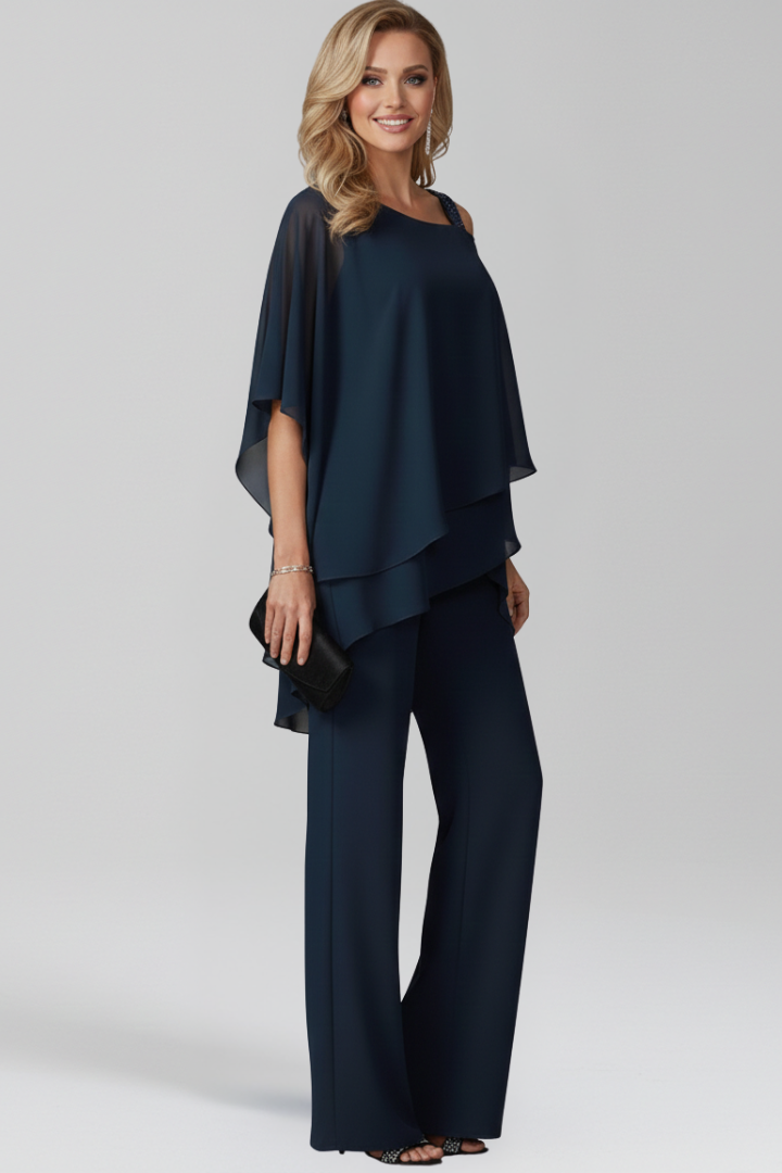 Regina | Cold-Shoulder Flowing Wide-Leg Jumpsuit