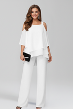 Regina | Cold-Shoulder Flowing Wide-Leg Jumpsuit